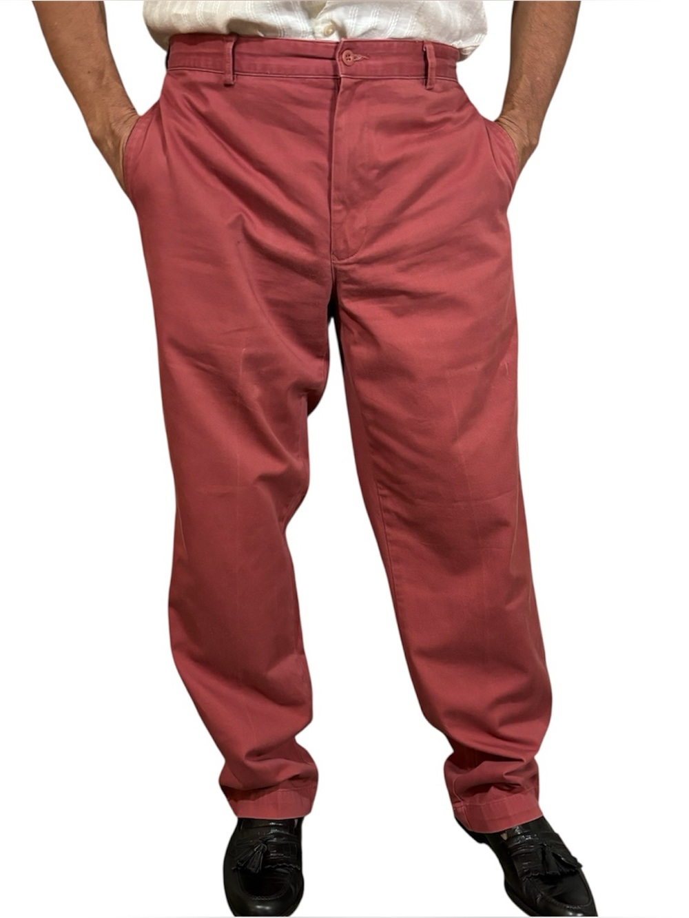 Vintage Pink Chino Pants 33x32 Straight Leg Golf Old Money Y2K